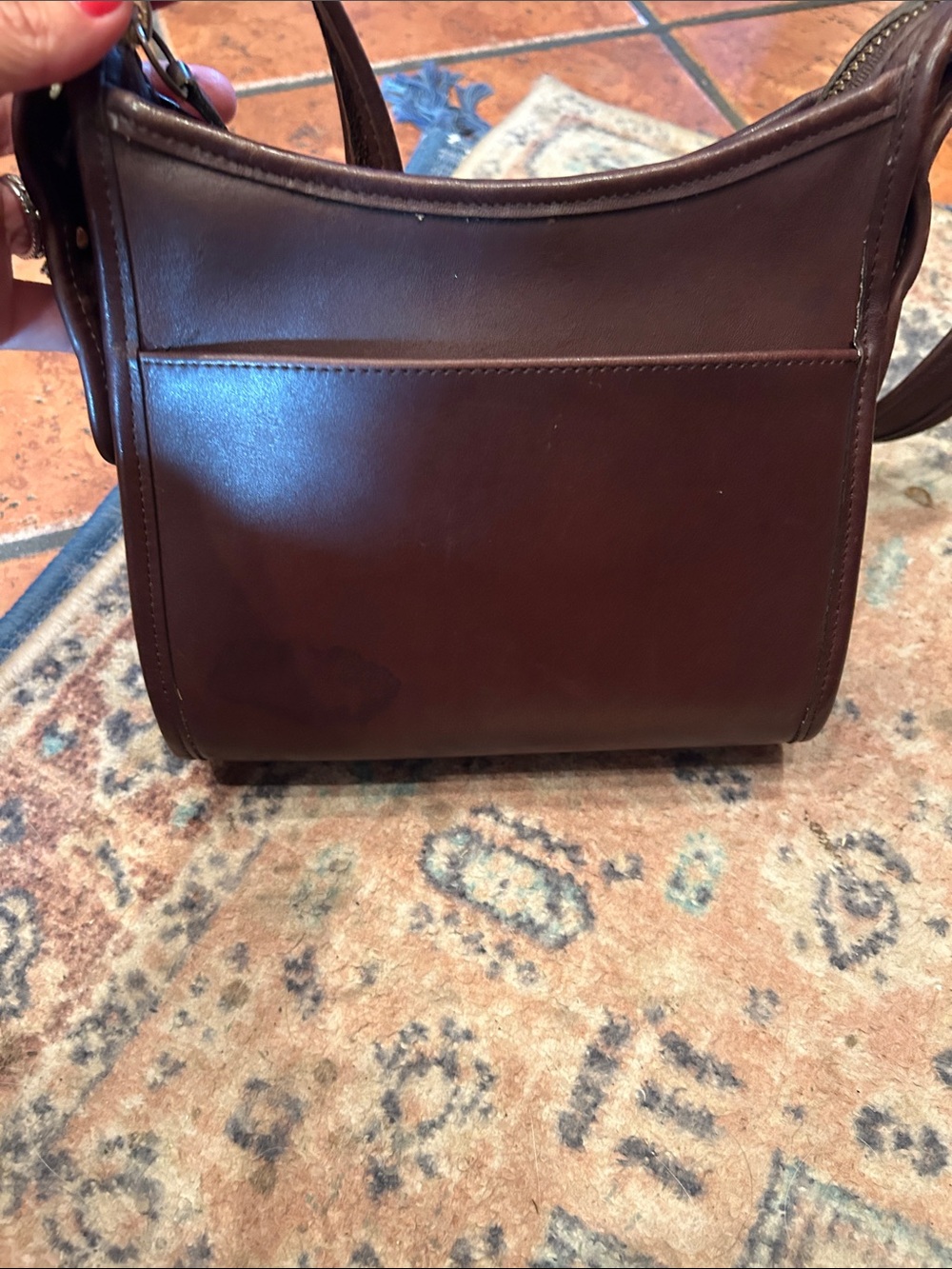 Coach Dark Brown Leather Crossbody with Brass Accents - Picture 7 of 15